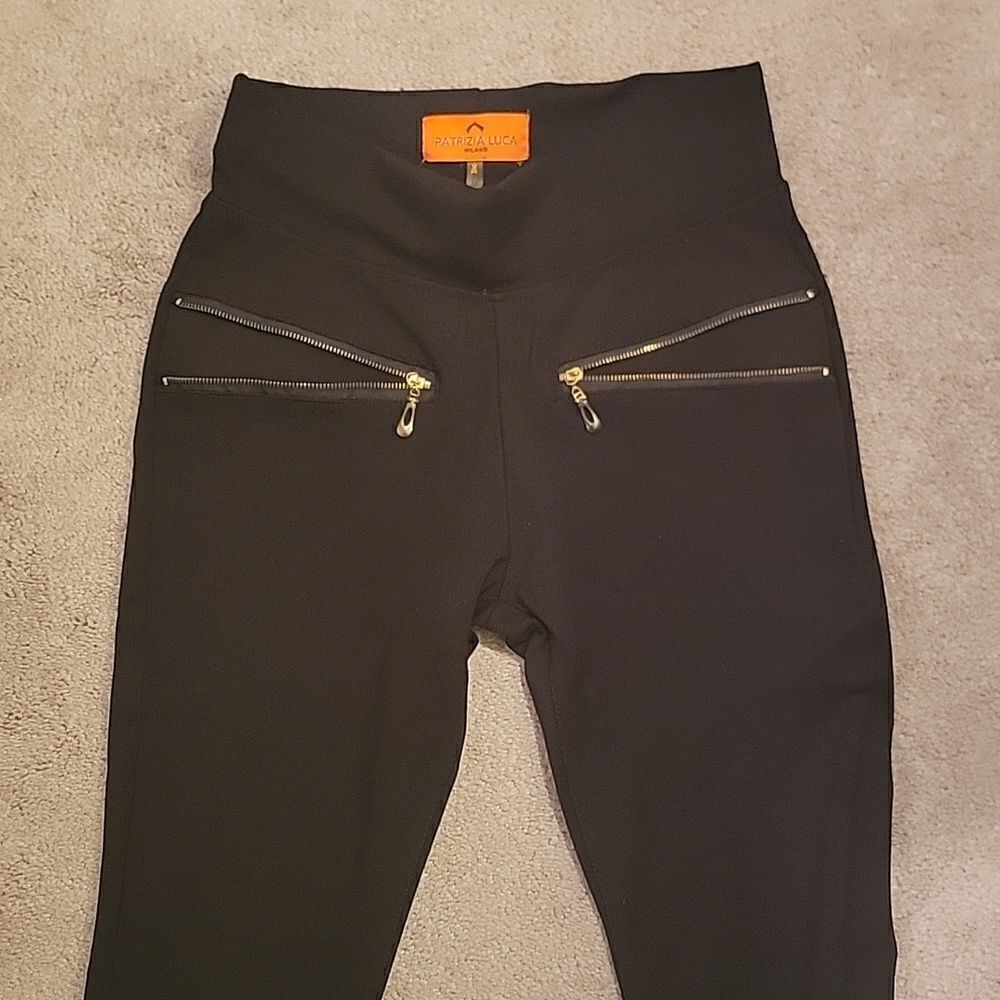 Patrizia Luca black zipper accent leggings